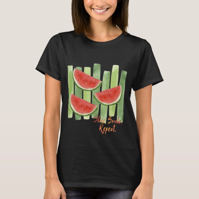 Corte, Sorria, Repita. Camiseta Feminina (Frente)