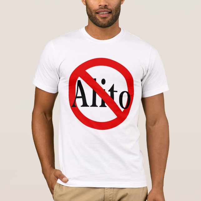 Corte vermelho através do Anti-Alito t-shirt de (Frente)