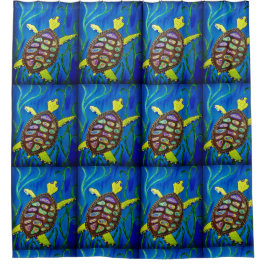 Cortina Para Box 0136 - Turtle Pattern - Chá Cortain (Padrão de tar