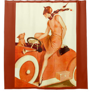 Cortina Para Box 1920, carro e cão