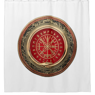 Cortina Para Box [220] Vegvisir - Bússola Dourada Mágica