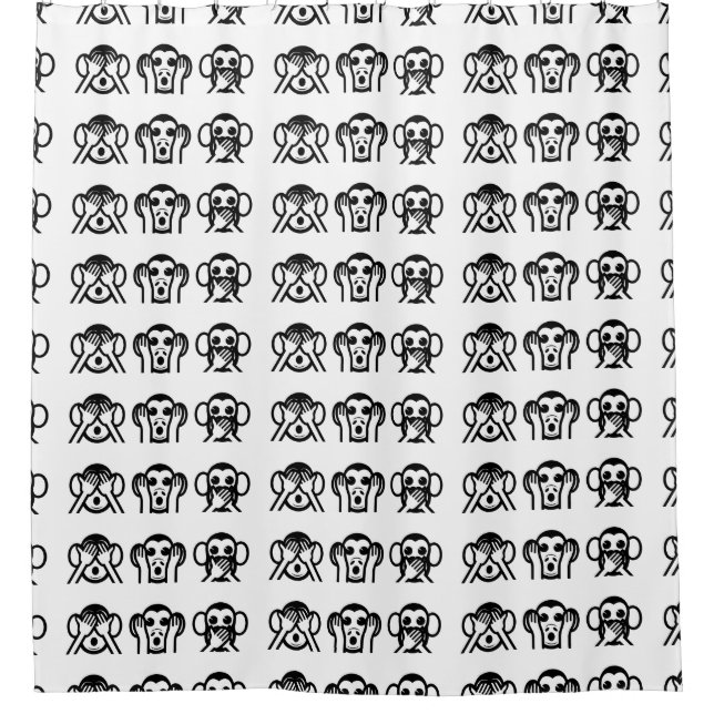 Cortina Para Box 3 Macacos Sábios Emoji (Frente)