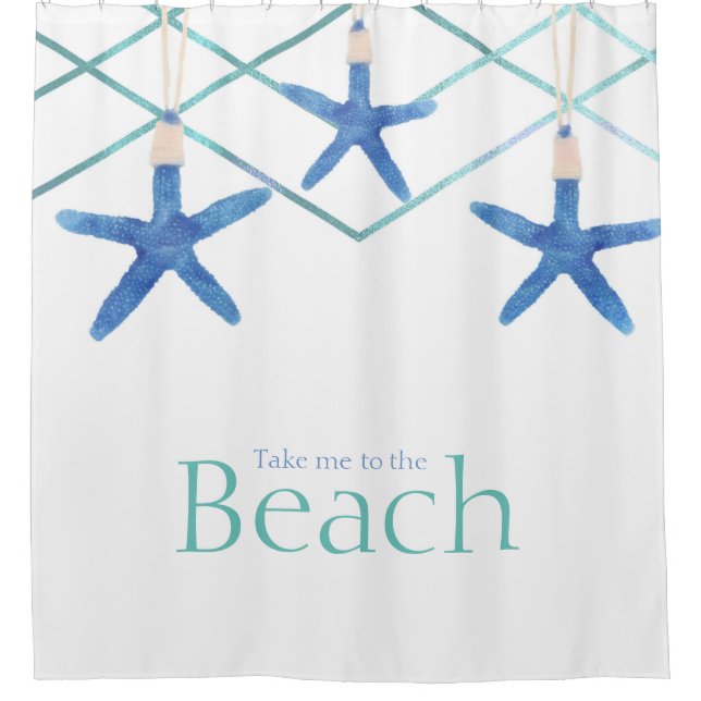 Cortina Para Box 3 Starfish & Modern Lines Elegant Beach Custom (Frente)