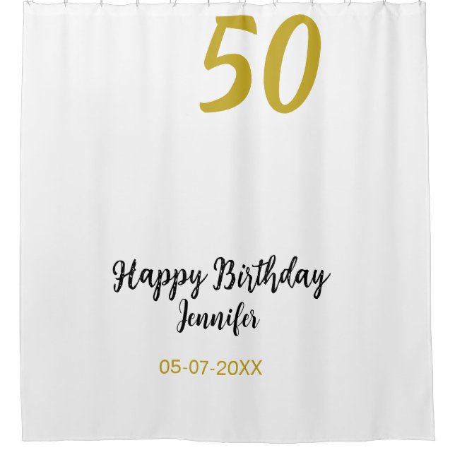 Cortina Para Box 50º aniversário adicionar nome data ano modelo neg (Frente)