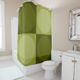 Cortina Para Box 70s Checks and Circles Green