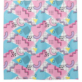 Cortina Para Box 80's Memphis Active Pink Light Blue