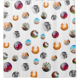 Cortina Para Box 8 bolinhas de fotos, círculos de Modelo, Tela bran