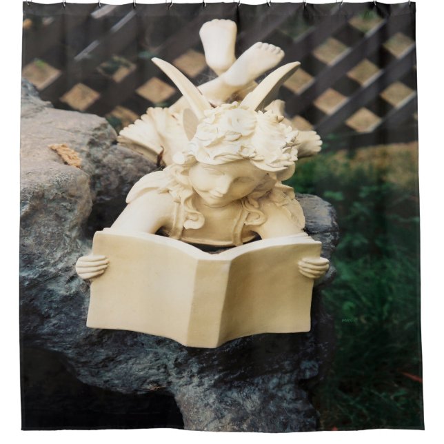 Cortina Para Box A Faerie lendo no lago Koi........ (Frente)