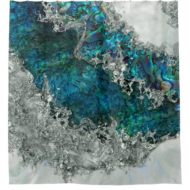 Cortina Para Box Abalone Shell Pearl e Prata 2 (Frente)