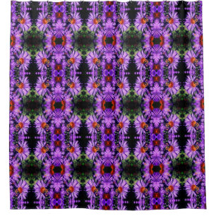 Cortina Para Box Abelha De Mel No Padrão Da Flor De Aster Roxo