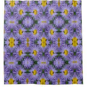 Cortina Para Box Abelha em Flores de Áster Roxo Padrão de Arte da N