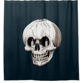 Cortina Para Box Abóbora de Cranio Halloween Gótico