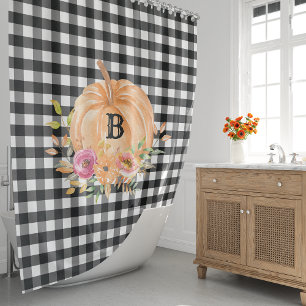 Cortina Para Box Abóbora Monogramada Xadrez de Búfalo