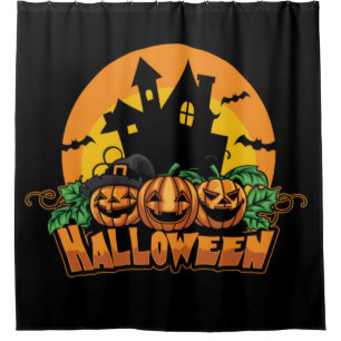 Cortina Para Box Abóboras de Casa Assombrada de Halloween