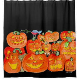 Cortina Para Box Abóboras de Halloween com Animais