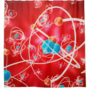 Cortina Para Box Abstract atom background, Chemistry model of molec