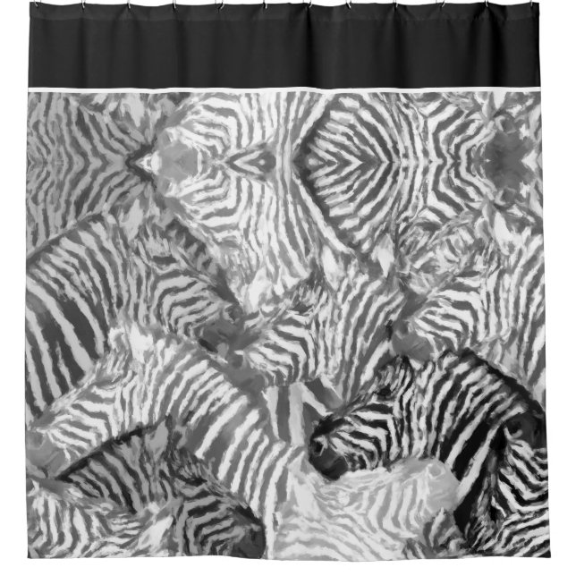 Cortina Para Box Abstract Black and White Zebra Art (Frente)