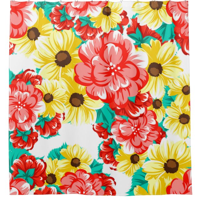 Cortina Para Box Abstract elegance seamless pattern with floral bac (Frente)