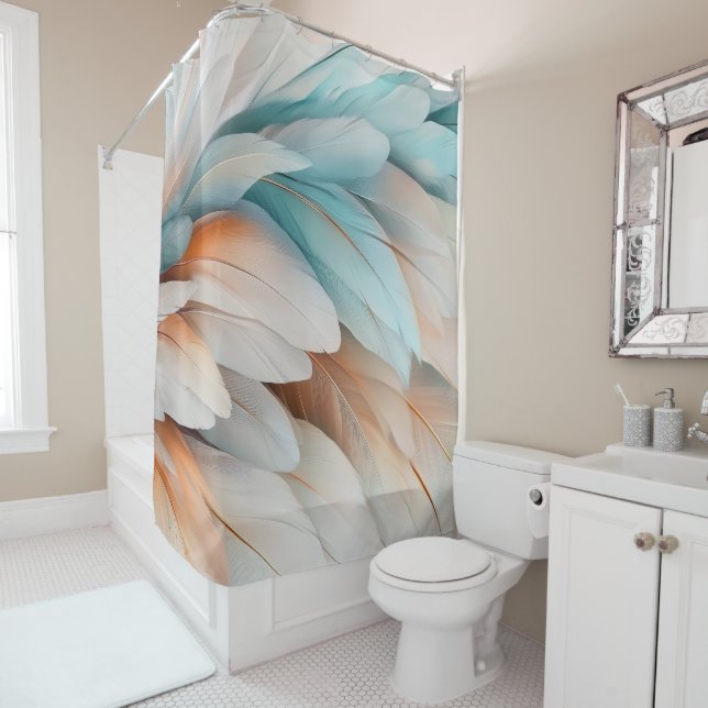 Cortina Para Box Abstract Feather Flow – Soft Elegance (In Situ)