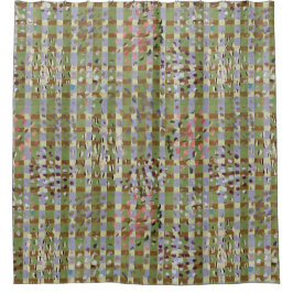 Cortina Para Box Abstract Plaid Geometric Grid Pattern Art