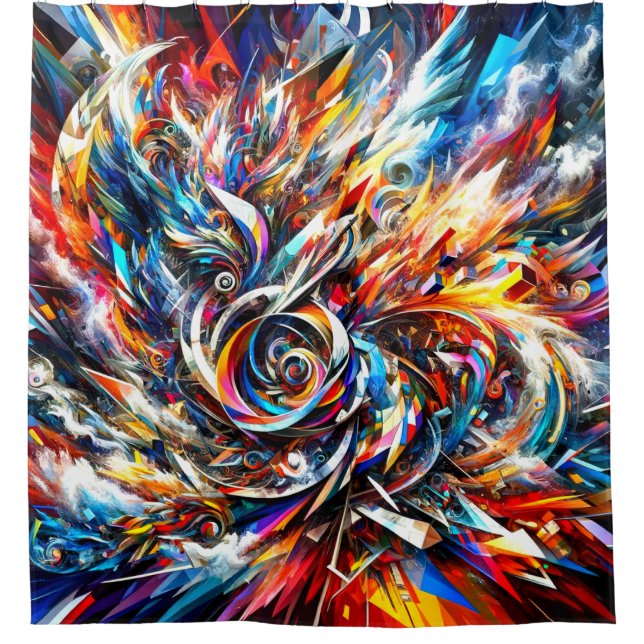 Cortina Para Box Abstrato (Frente)