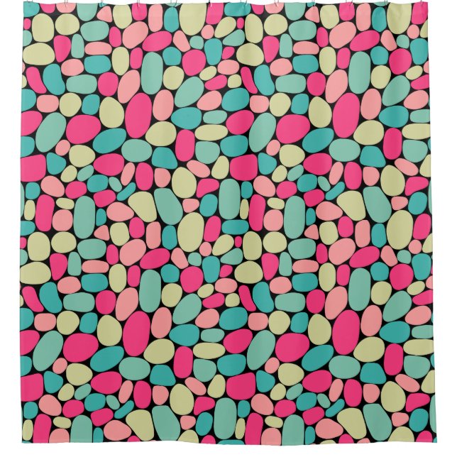 Cortina Para Box Abstrato 160417 - Cores a preto (Frente)