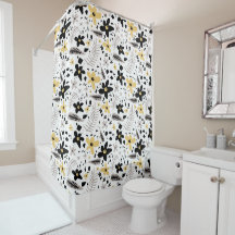 Abstrato Black Yellow Cinza Floral Sem Costura Pad