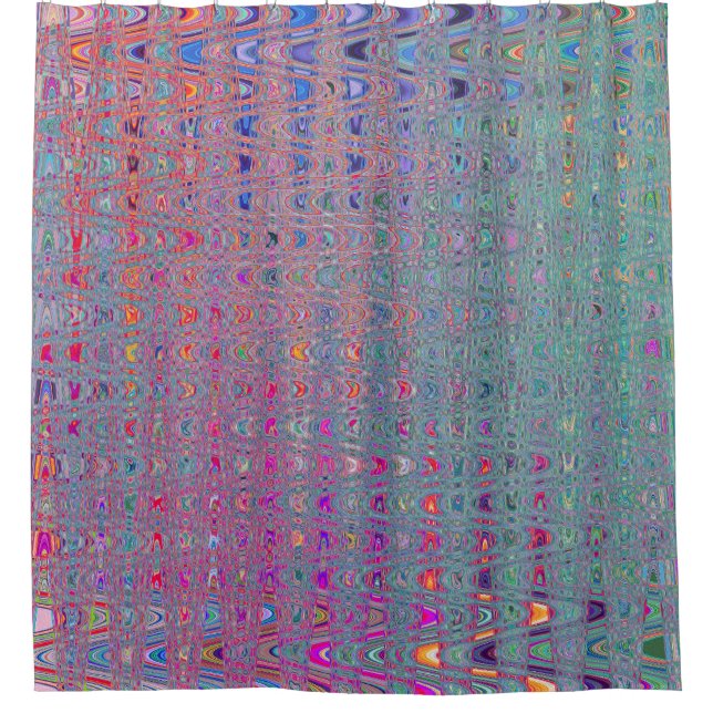 Cortina Para Box Abstrato Caleidoscópico - Ondas De Boomerang Retro (Frente)