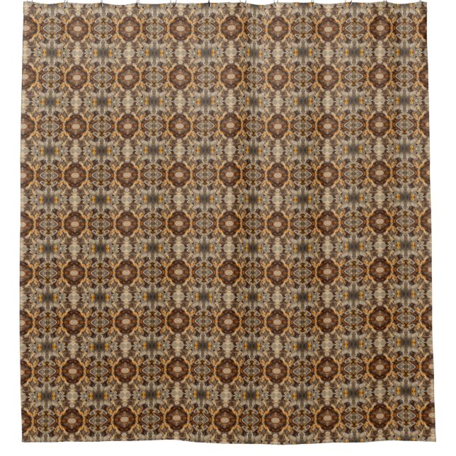 Cortina Para Box Abstrato Congelada Folha Natureza Rusty Brown (Frente)