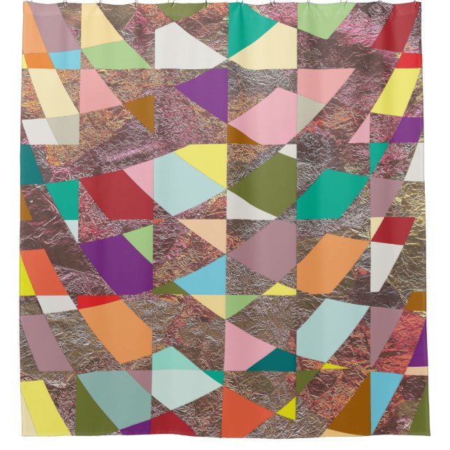 Cortina Para Box Abstrato Cores Brilhante (Frente)