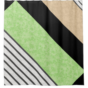 Cortina Para Box Abstrato cores modernas bege mint verde branco pre