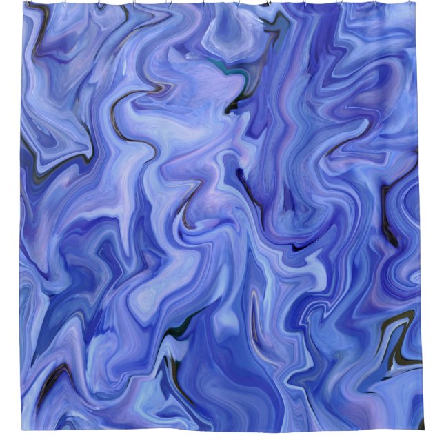 Cortina Para Box Abstrato de seda azul (Frente)