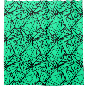 Cortina Para Box Abstrato de turquesa preto