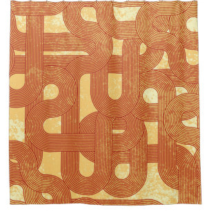 Cortina Para Box Abstrato de Vintagem Geométrica Colorida.