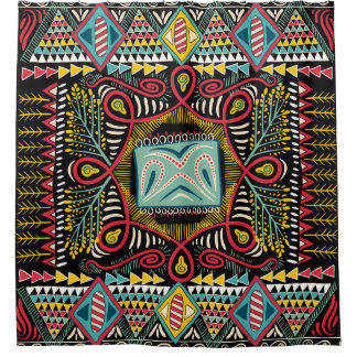 Cortina Para Box Abstrato: design de bolso quadrado.