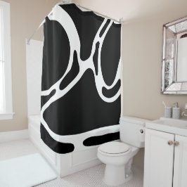 Cortina Para Box Abstrato Doodles Black and White