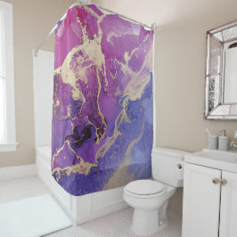 Cortina Para Box Abstrato Dourado Rosa Único