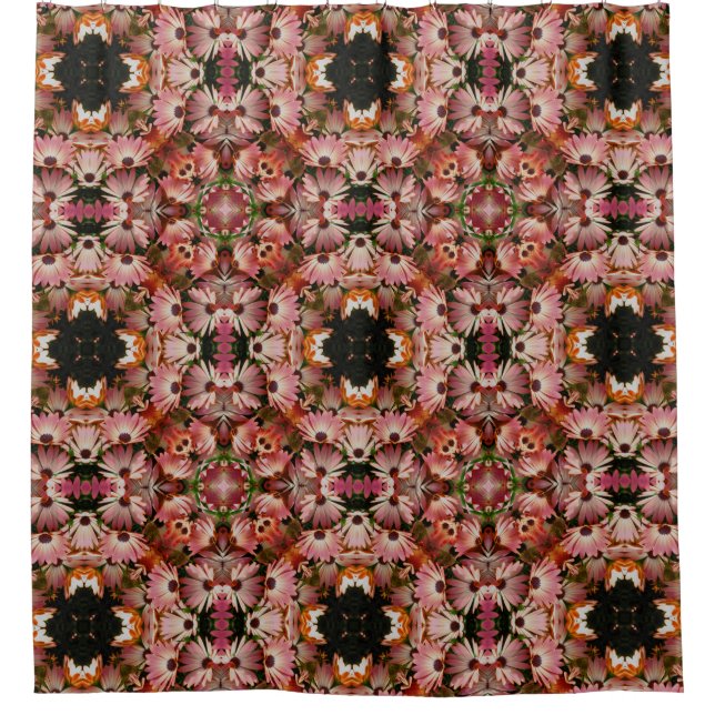 Cortina Para Box Abstrato Floral, rosa-africano Daisies (Frente)