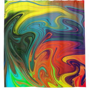Cortina Para Box Abstrato laranja vermelho azul amarelo verde neon