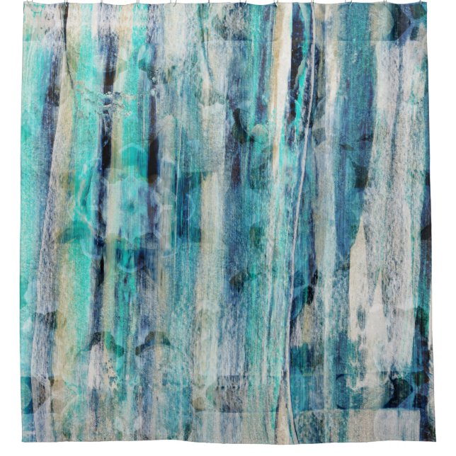 Cortina Para Box Abstrato Mandala Turquoise Blue (Frente)