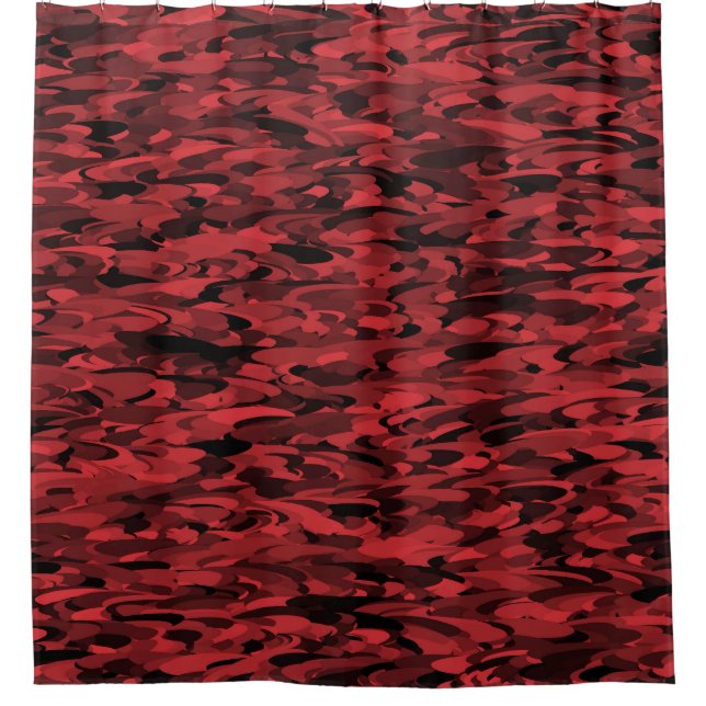 Cortina Para Box Abstrato - Padrão Vermelho Preto (Frente)