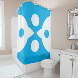 Cortina Para Box Abstrato Pássaros Negros Simples Design Azul