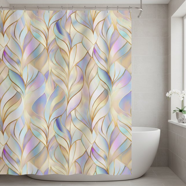 Cortina Para Box Abstrato Pastel Elegante (elegant iridescent abstract shower curtain)