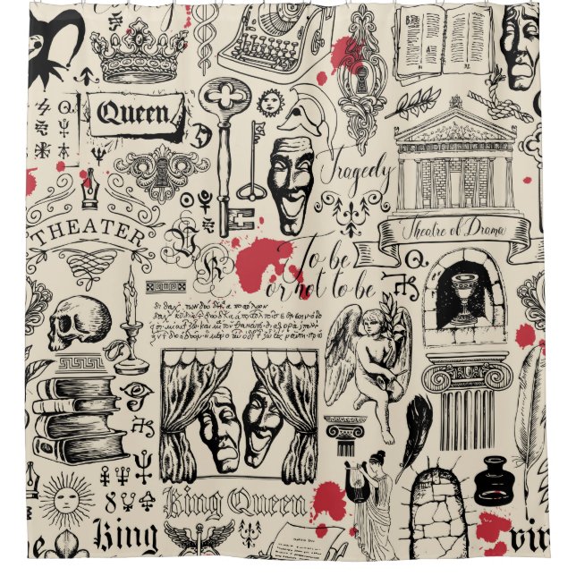 Cortina Para Box Abstrato sem descontinuidades no tema do teatro  (Frente)