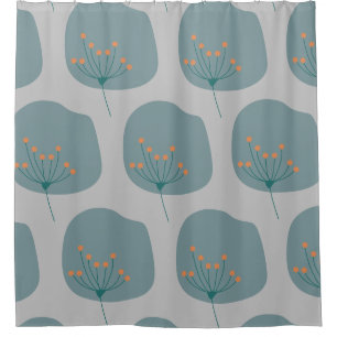 Cortina Para Box Abstrato Simples Cinza Azul Moderno