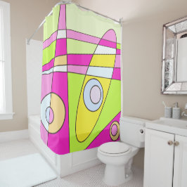 Cortina Para Box Abstrato surfing Bright Green Bublegum verde rosa