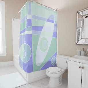 Cortina Para Box Abstrato Surfing Pastel Purple Green