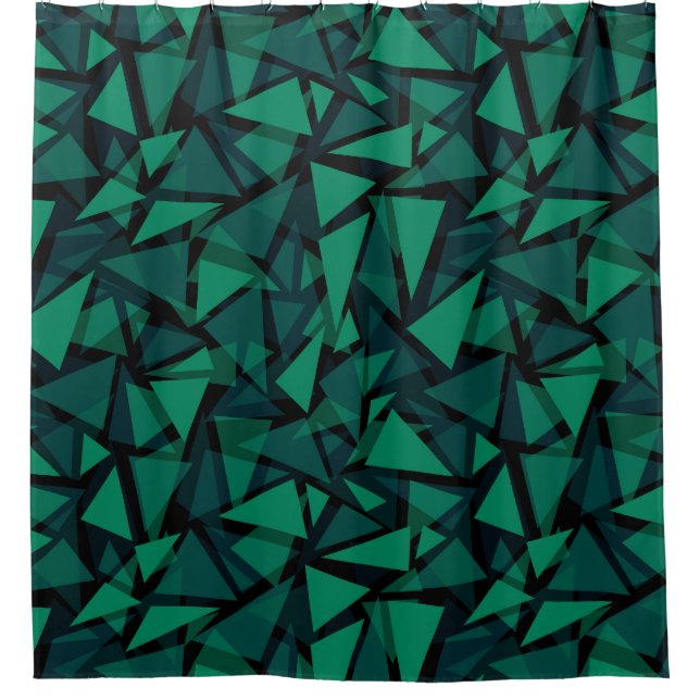 Cortina Para Box Abstrato verde eserald poligonal (Frente)
