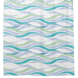 Cortina Para Box Abstrato Waves Lavanda ADD COR de Fundo