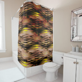Cortina Para Box Abstrato zag de forma gradiente castanha a amarela